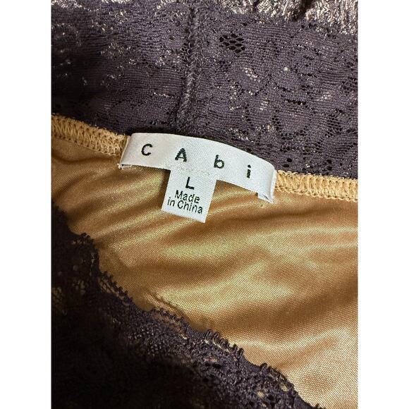 CAbi Skirt Stretch Lace Brown/Tan Size Large Style #957 - Picture 2 of 5